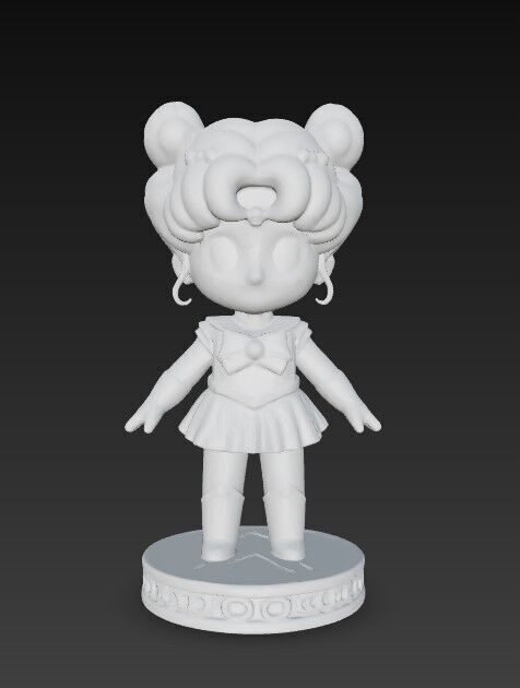 Chibi Defender of the Moon in 3D 3D print model_1