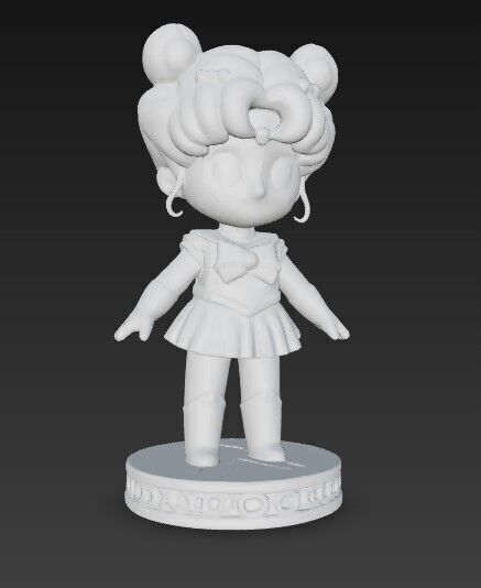 Chibi Defender of the Moon in 3D 3D print model_9