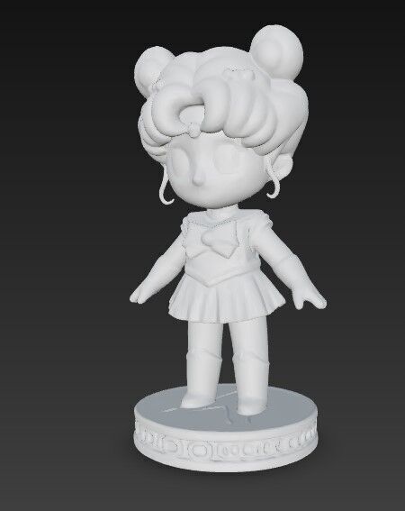 Chibi Defender of the Moon in 3D 3D print model_7