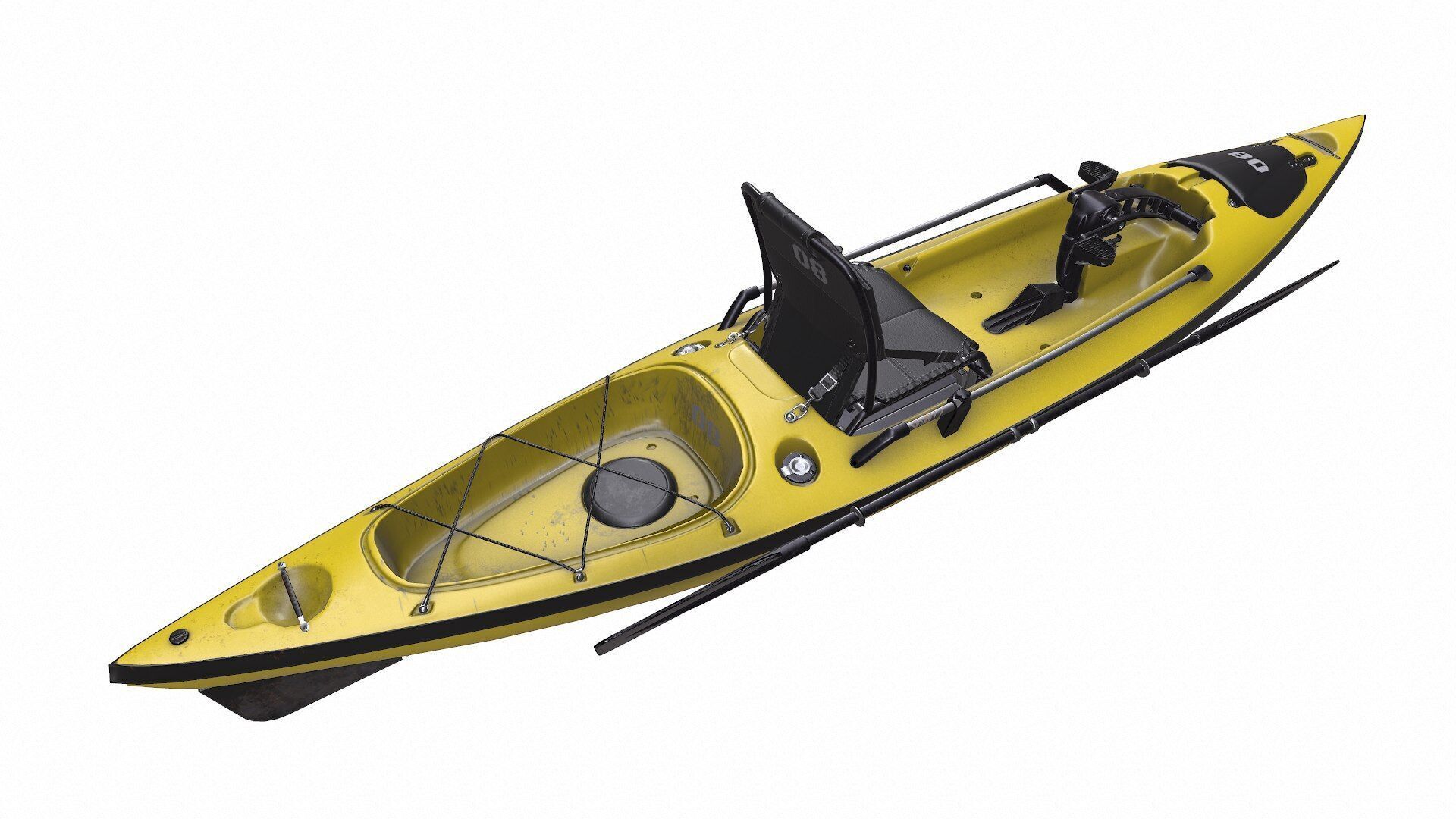 Fishing Kayak PBR Low-poly 3D model_7