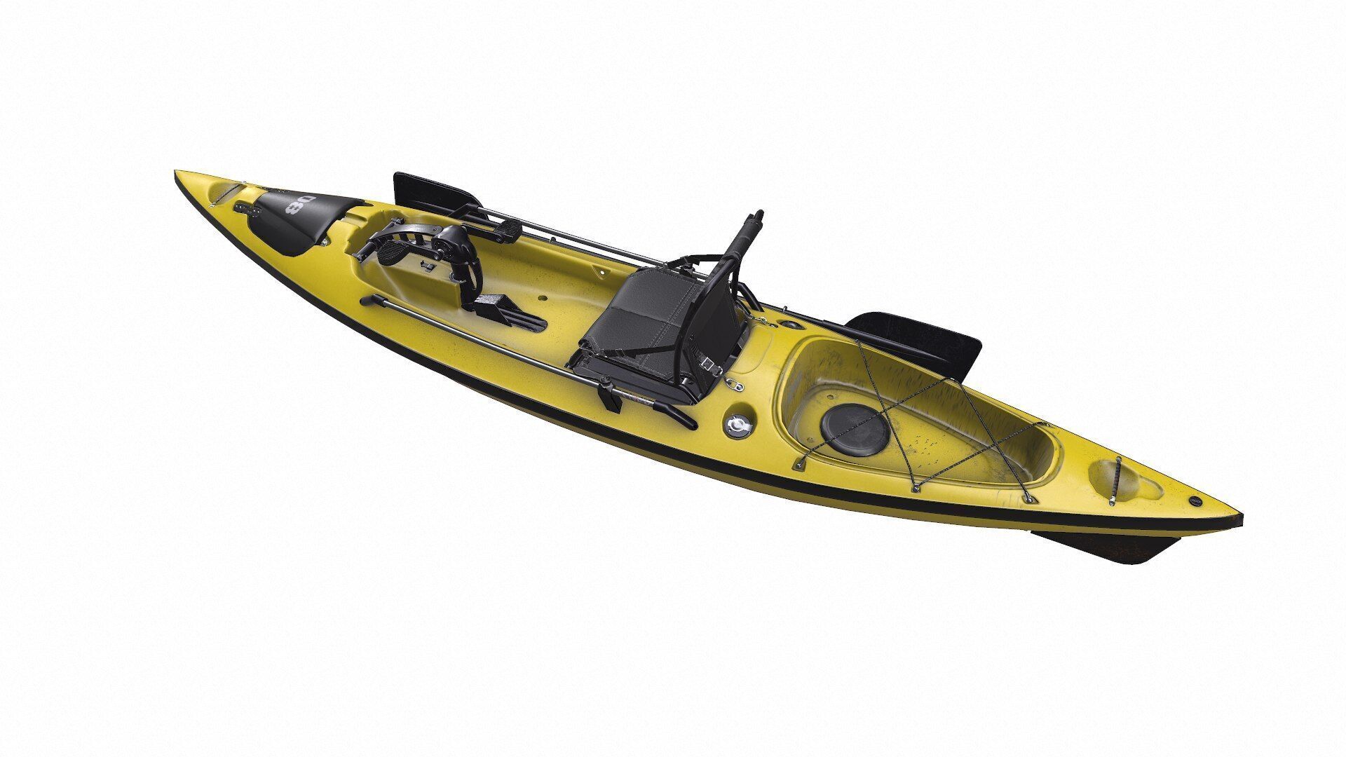 Fishing Kayak PBR Low-poly 3D model_3