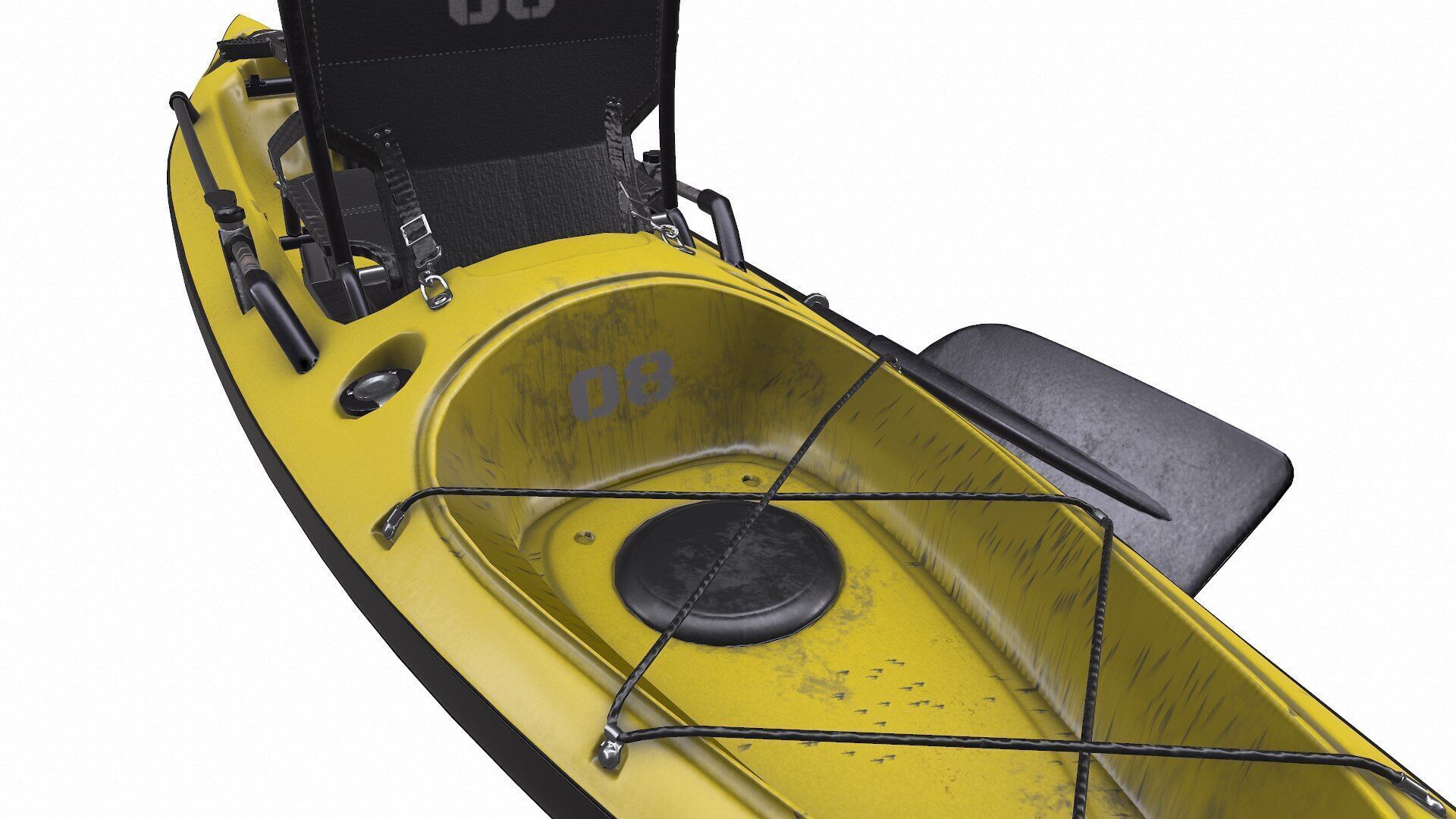 Fishing Kayak PBR Low-poly 3D model_9