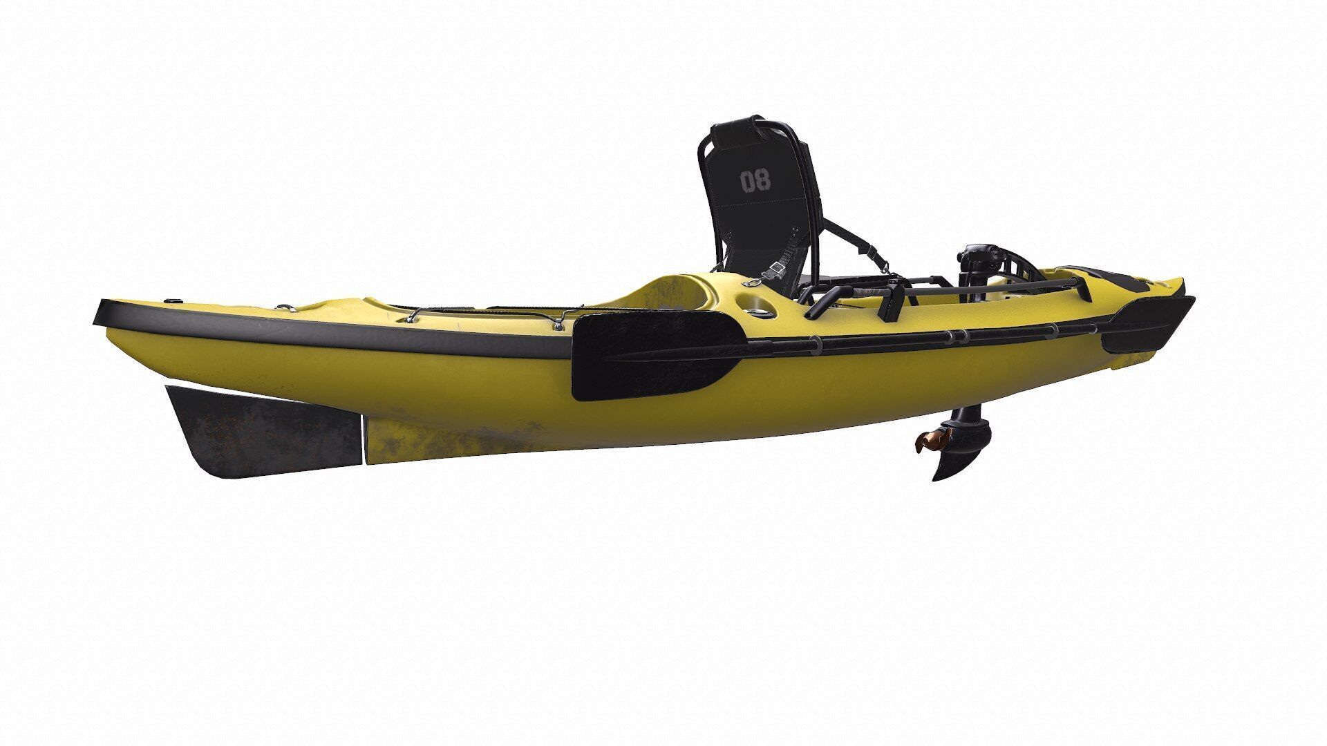 Fishing Kayak PBR Low-poly 3D model_6