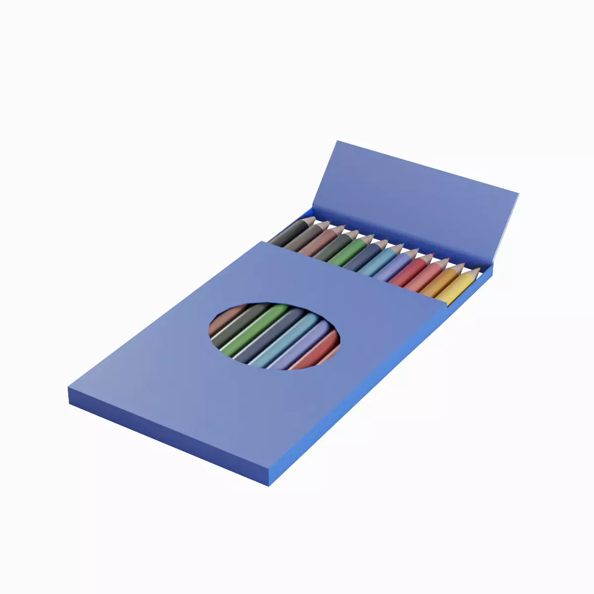 Colored Pencils Pack 03 Low-poly 3D model_0