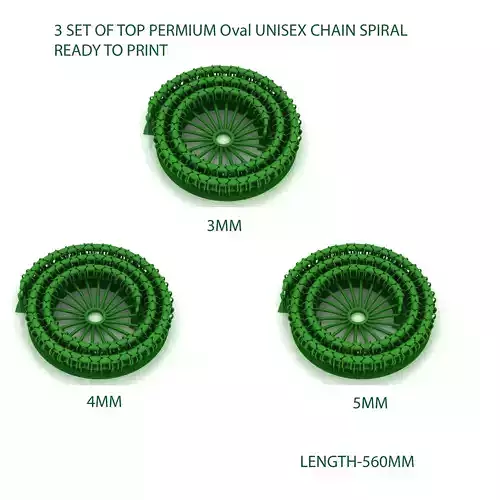 3 SET OF Top Premium Oval Unisex 3D Chain Ready to Print  3D Model Collection