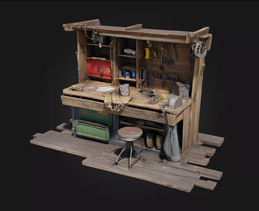 Workspace Nostalgia A Sentimental Glimpse Into Creative Chaos 3D model_0