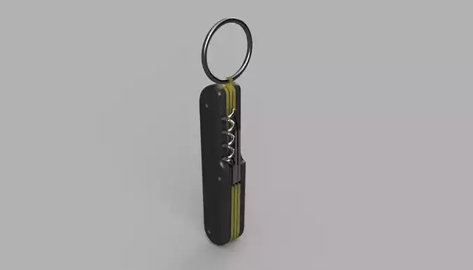 Multi-Tool Keychain with Corkscrew 3D print model