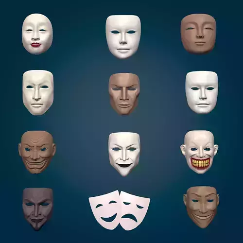 Masks Pack -- Theater  Asian Neutral Samurai Anonymous Woman Man