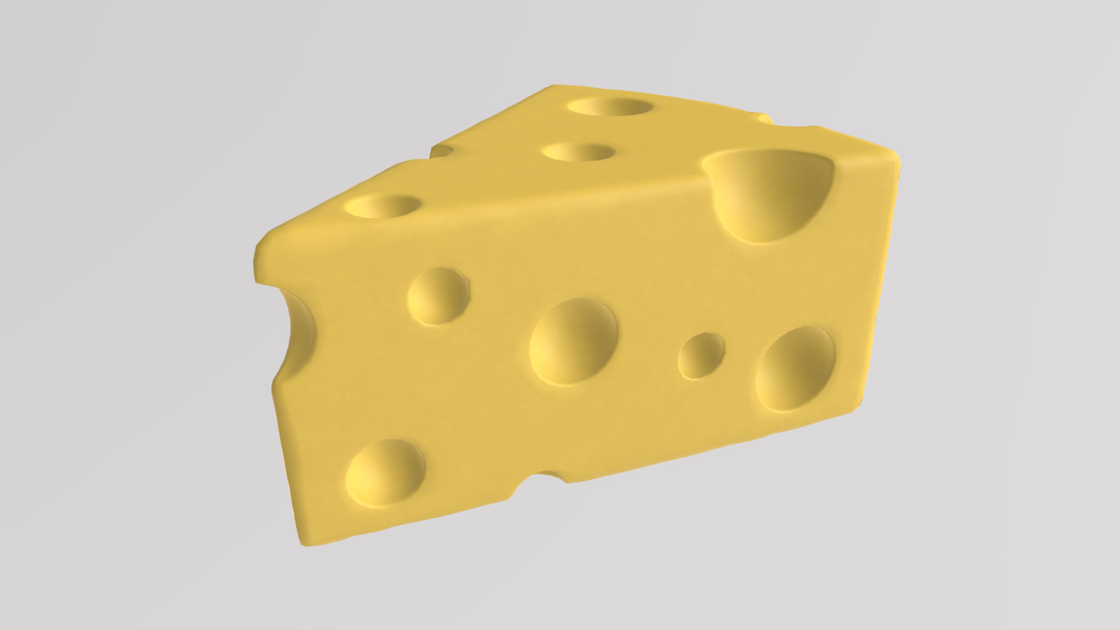 Stylized Low-Poly Cheese Low-poly 3D model_2