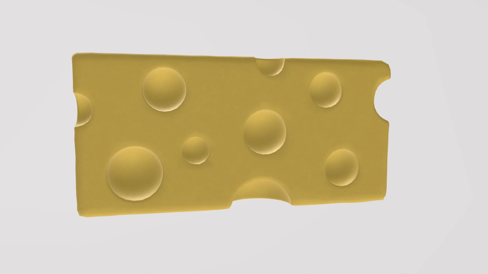 Stylized Low-Poly Cheese Low-poly 3D model_6