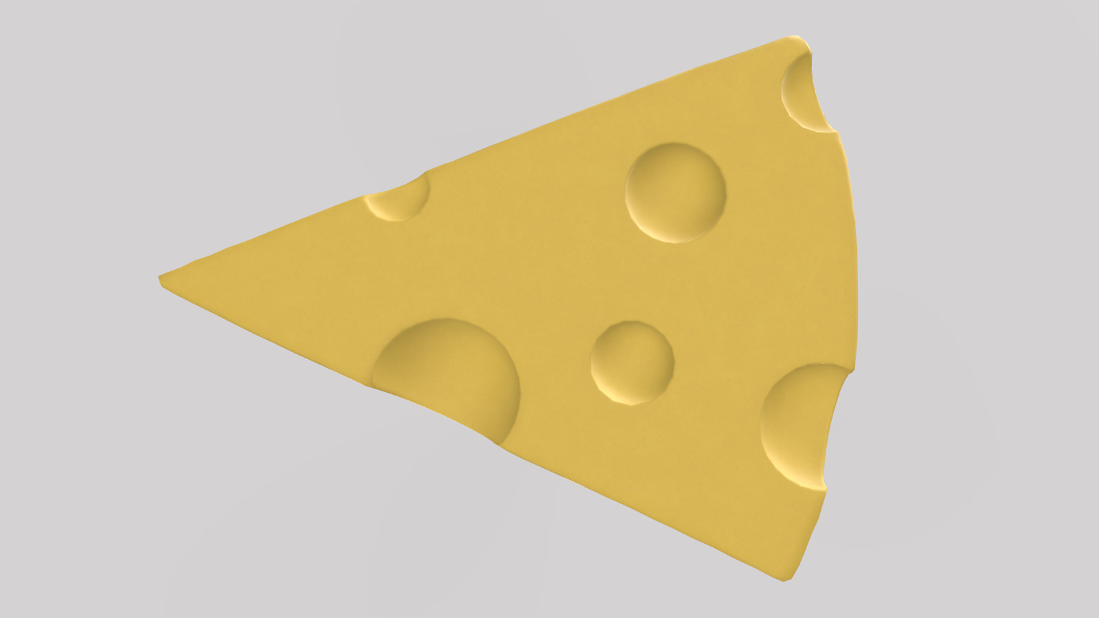 Stylized Low-Poly Cheese Low-poly 3D model_7