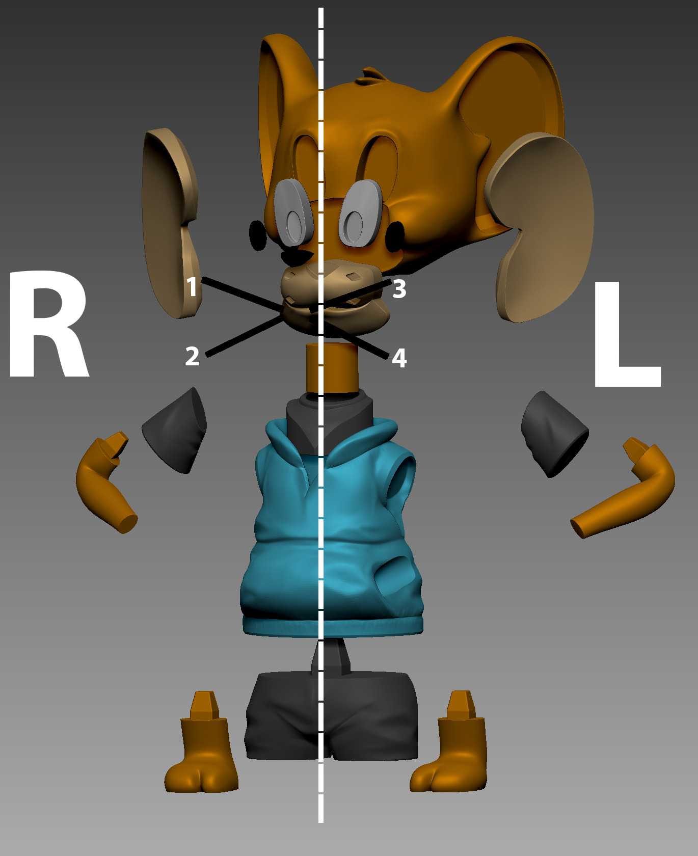 JERRY URBAN STYLE - Multi parts and print in place 3D print model_3