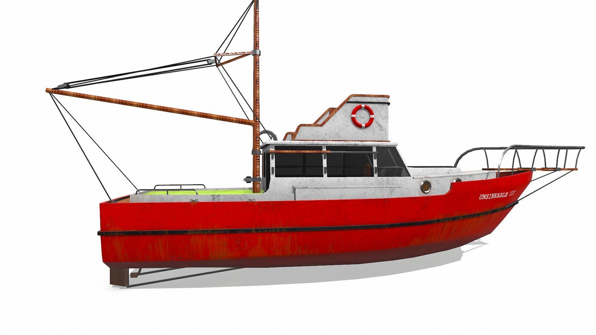 Fishing Boat Low-poly PBR Low-poly 3D model_8