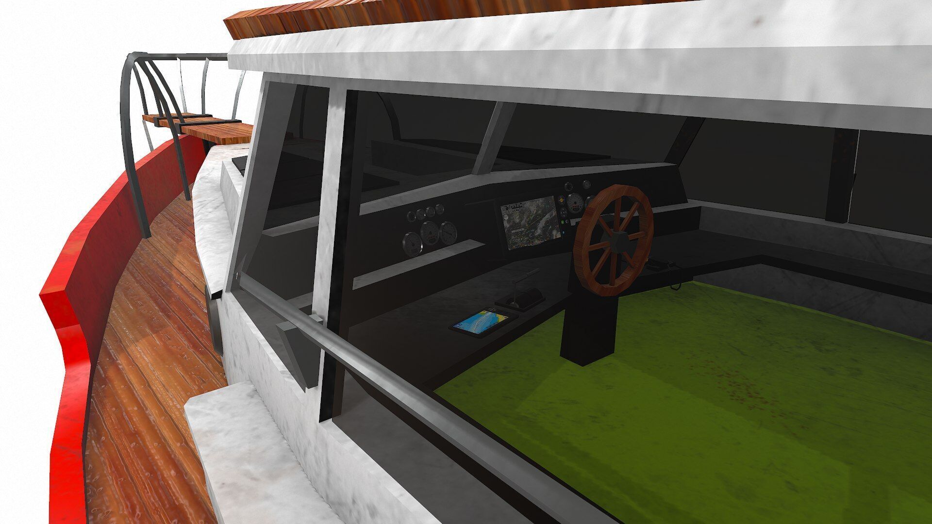 Fishing Boat Low-poly PBR Low-poly 3D model_14