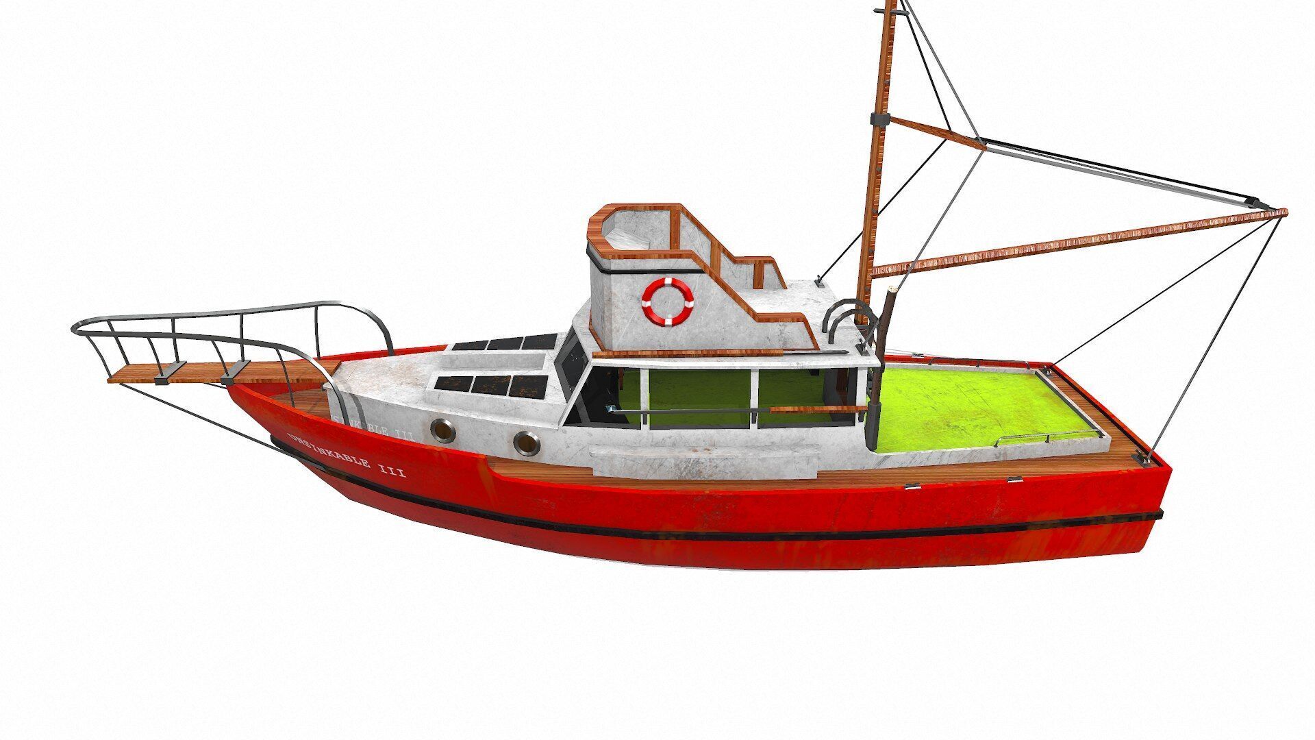 Fishing Boat Low-poly PBR Low-poly 3D model_2