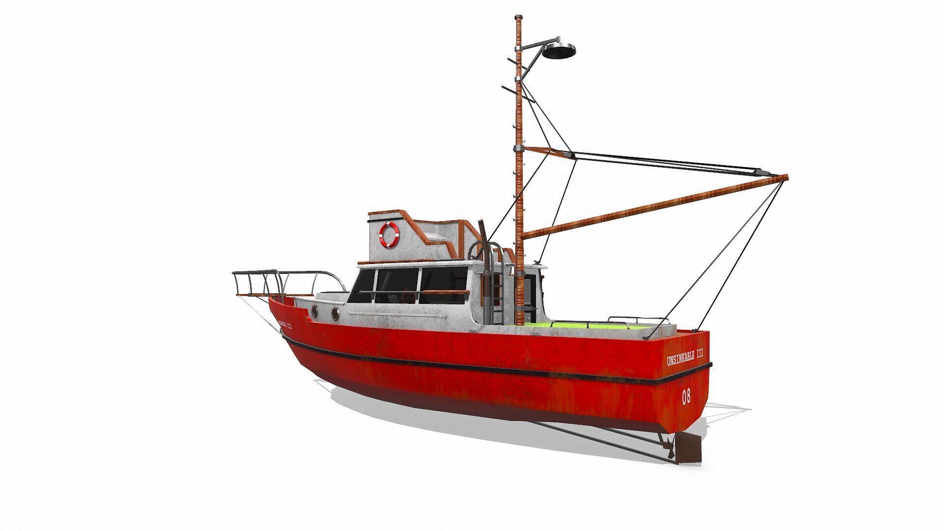 Fishing Boat Low-poly PBR Low-poly 3D model_3