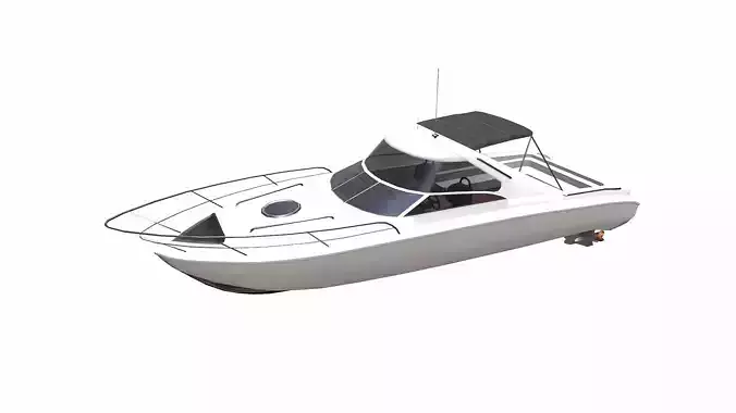 Speedboat Low-poly PBR Low-poly 3D model
