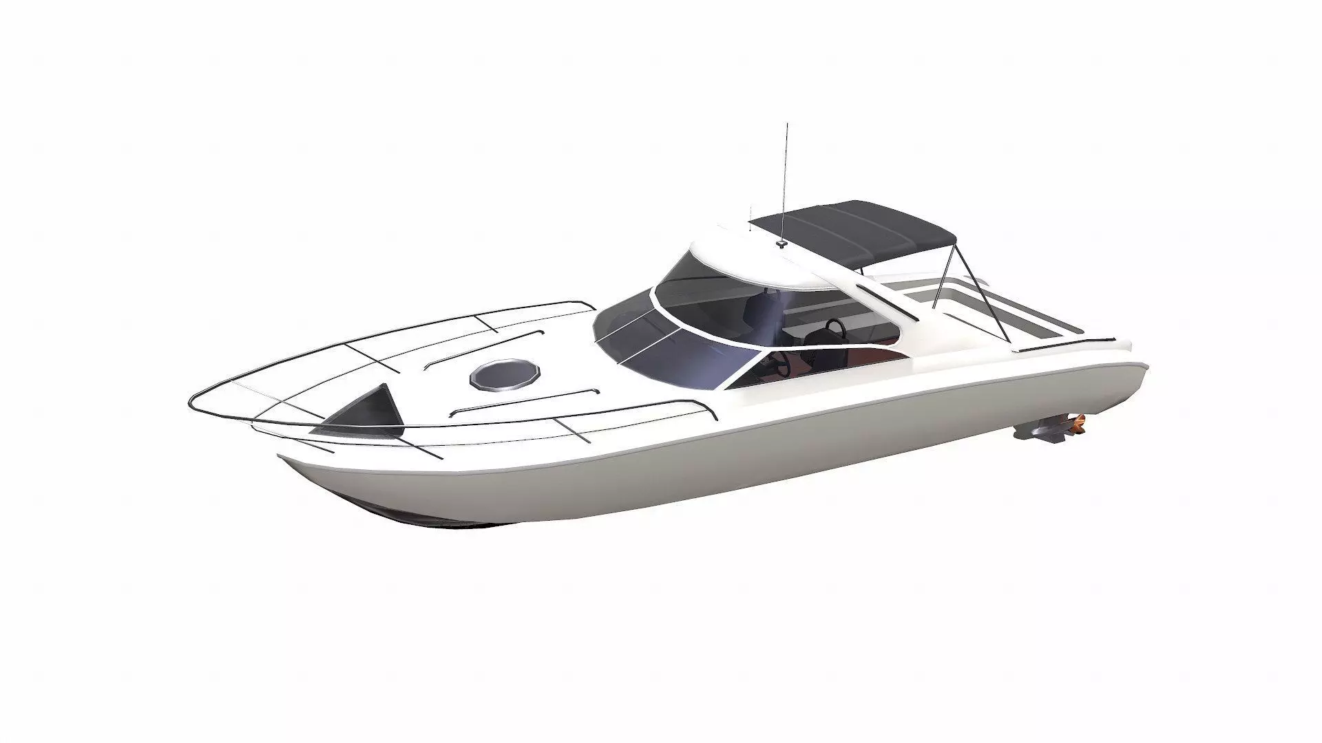 Speedboat Low-poly PBR Low-poly 3D model_0