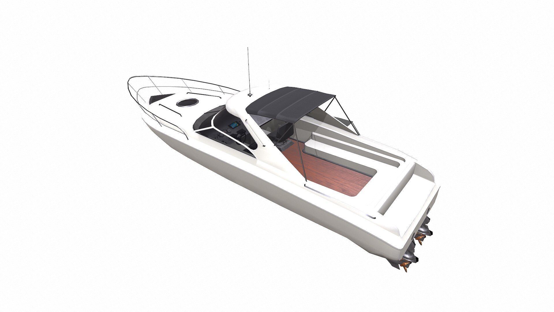 Speedboat Low-poly PBR Low-poly 3D model_6