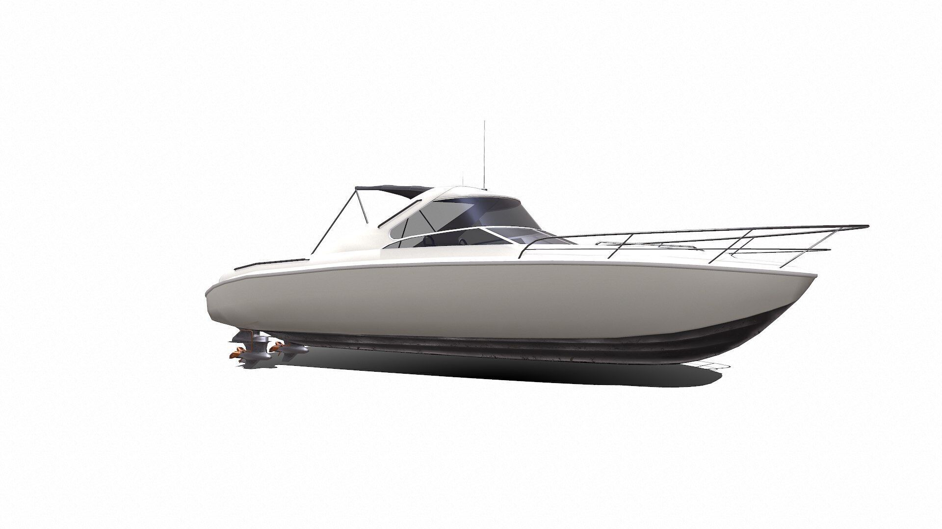 Speedboat Low-poly PBR Low-poly 3D model_14