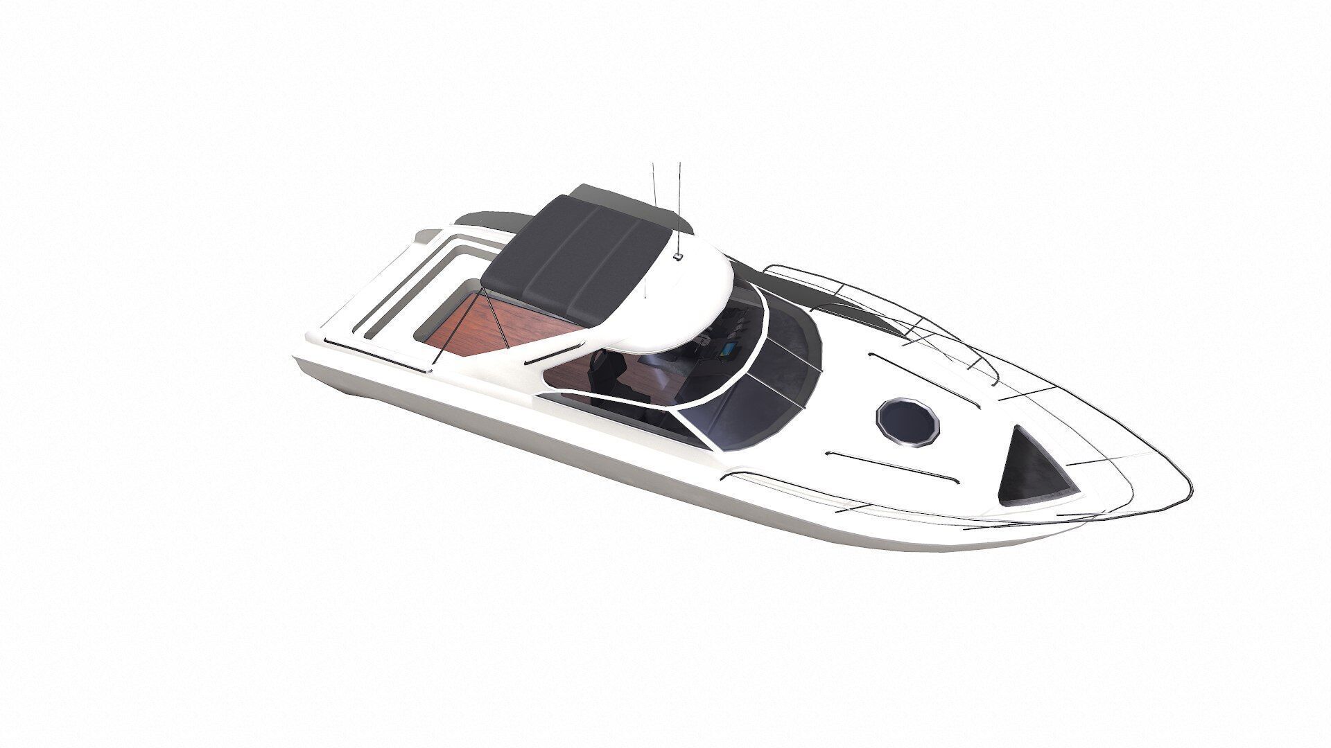 Speedboat Low-poly PBR Low-poly 3D model_15