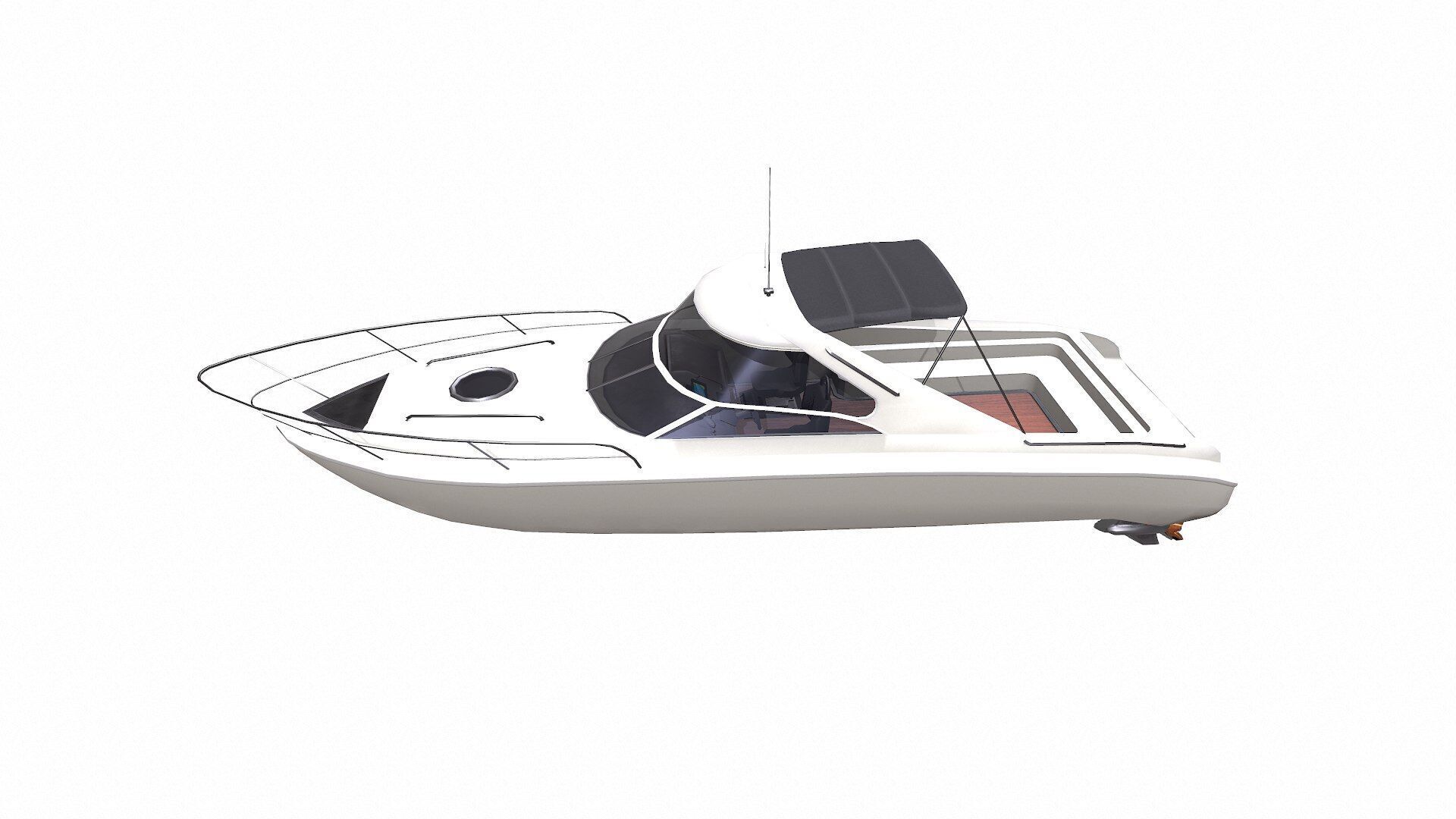 Speedboat Low-poly PBR Low-poly 3D model_4