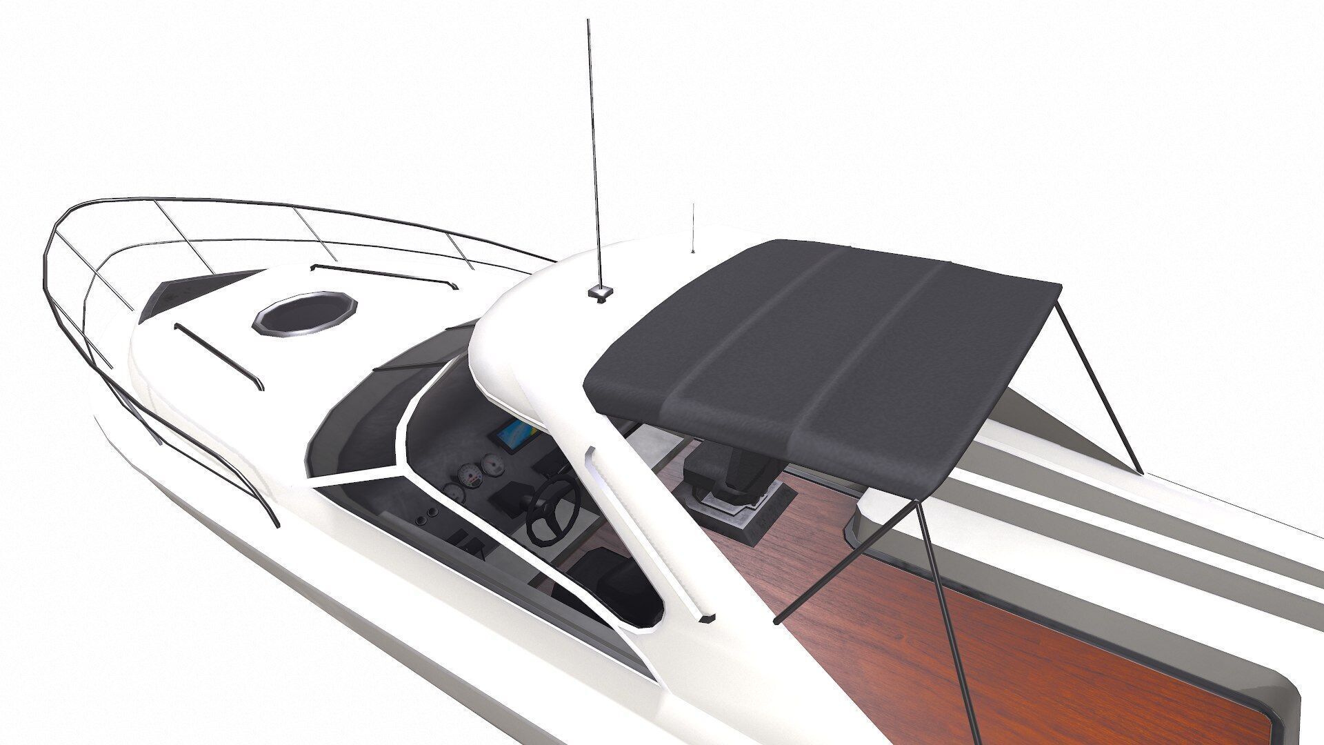 Speedboat Low-poly PBR Low-poly 3D model_20