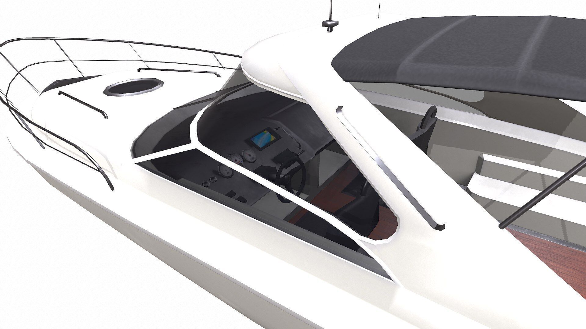 Speedboat Low-poly PBR Low-poly 3D model_18