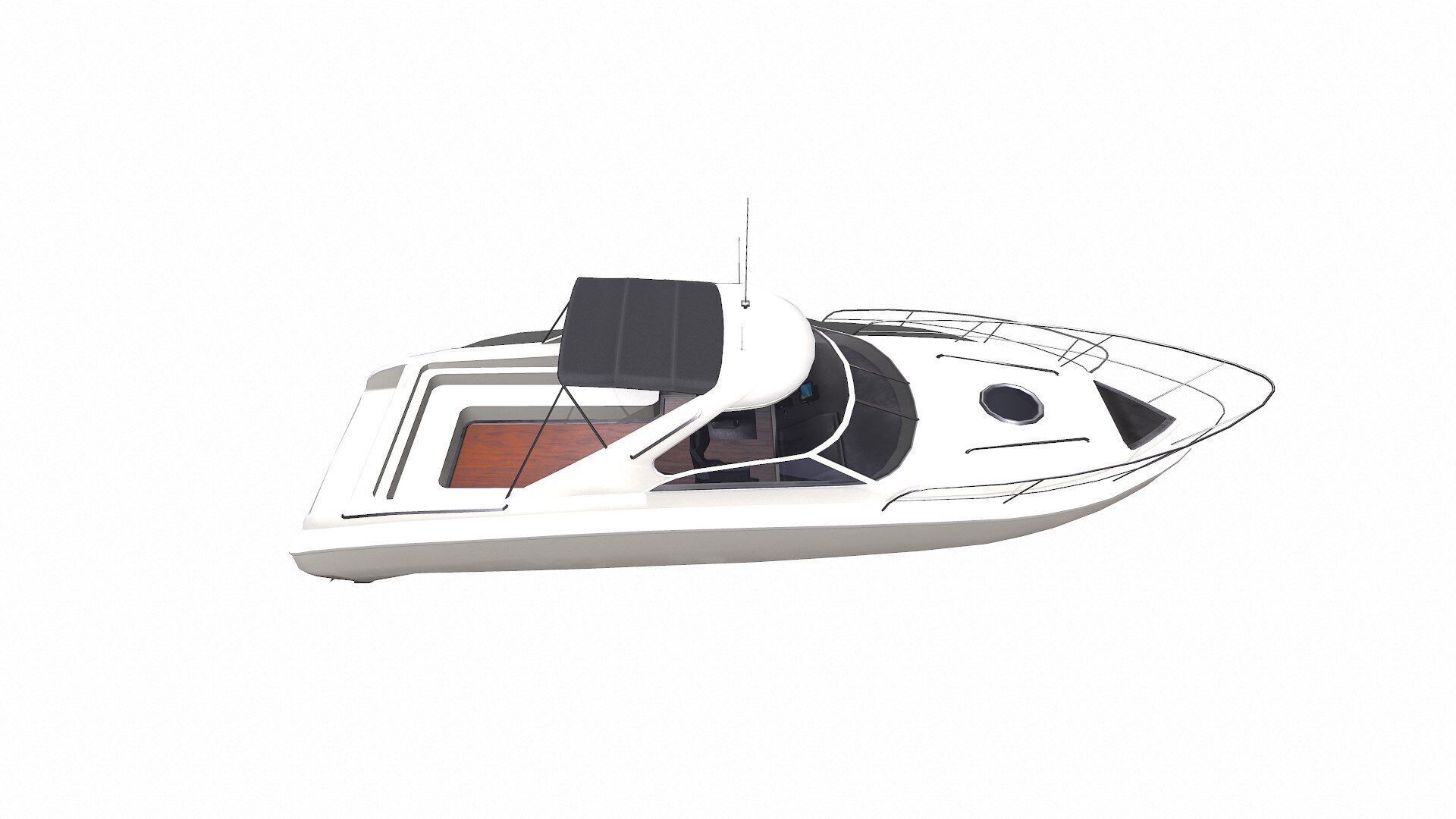 Speedboat Low-poly PBR Low-poly 3D model_13