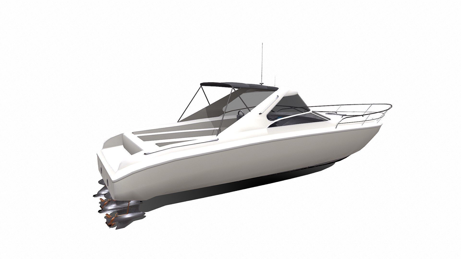 Speedboat Low-poly PBR Low-poly 3D model_11