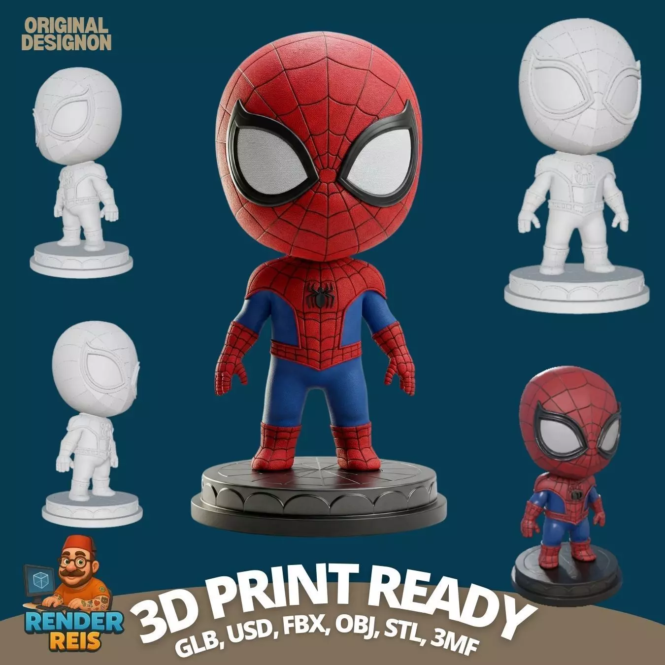 Cartoon Spider Man Figure Model 3D print model_0