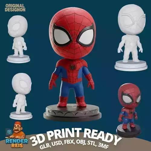 Cartoon Spider Man Figure Model 3D print model