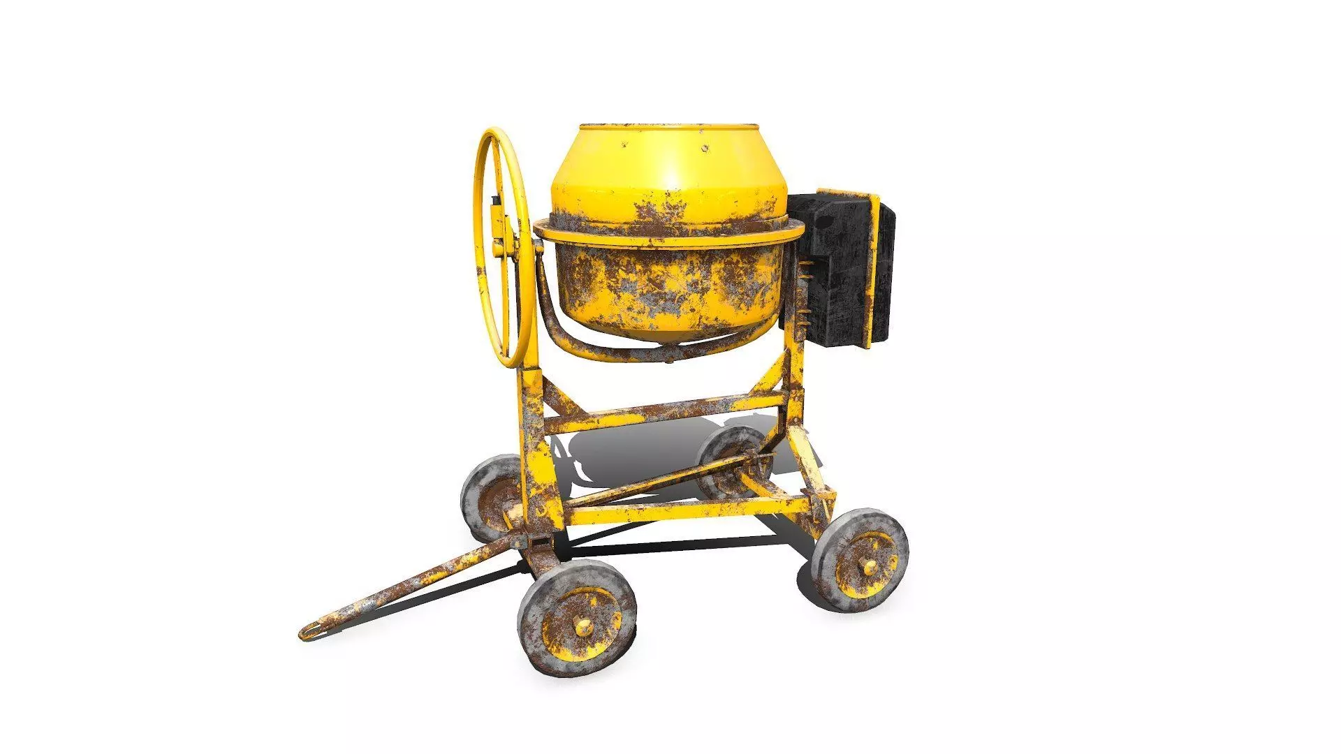 Concrete Mixer Low-poly PBR Low-poly 3D model_0