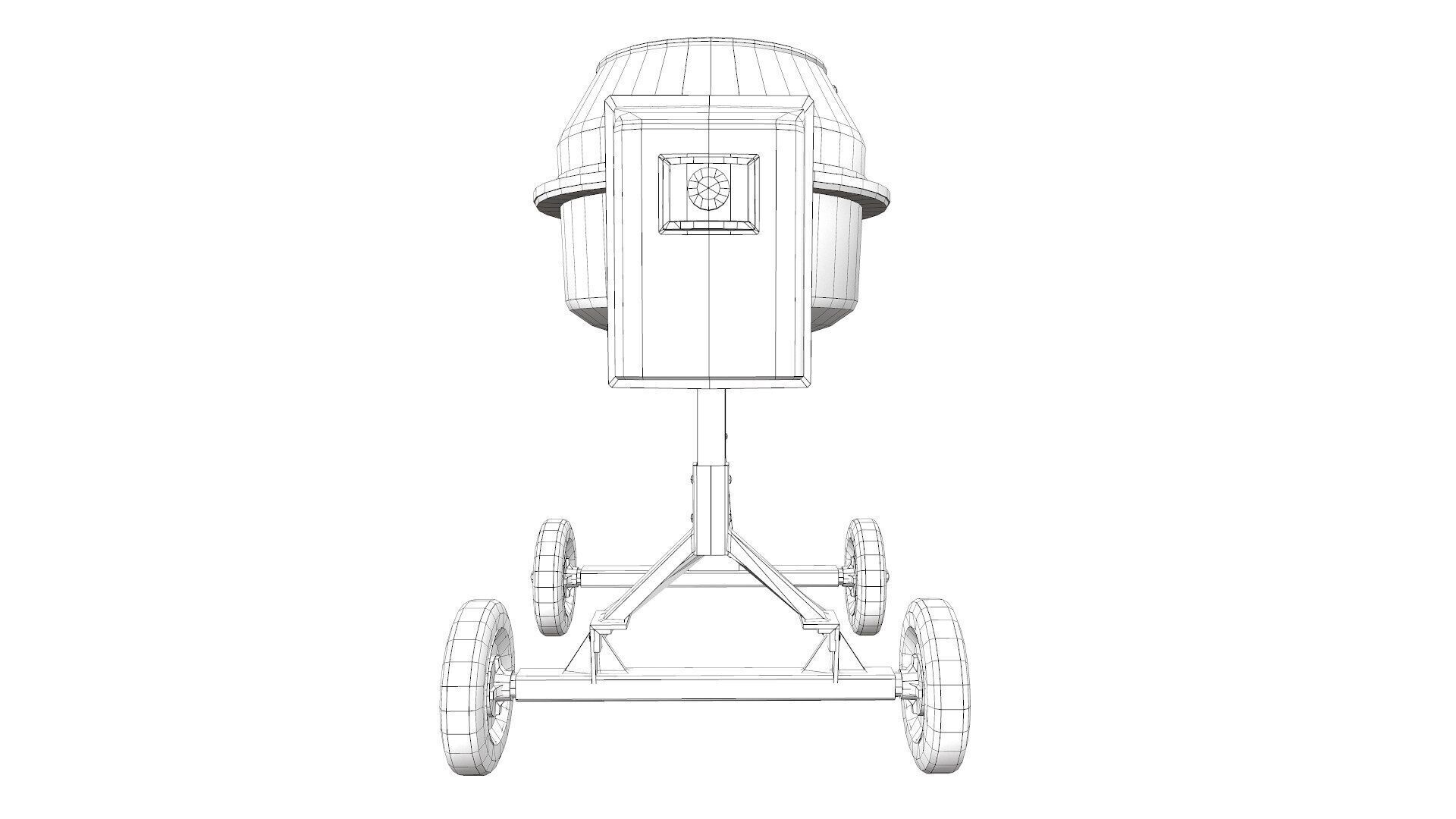 Concrete Mixer Low-poly PBR Low-poly 3D model_12