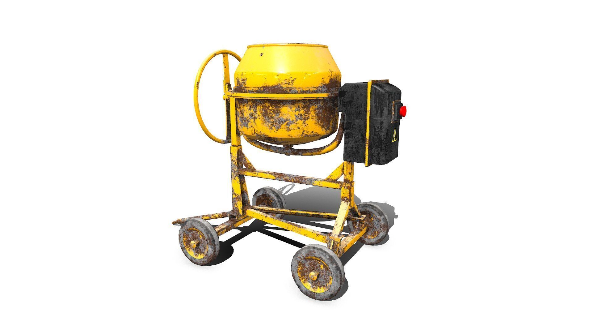 Concrete Mixer Low-poly PBR Low-poly 3D model_1