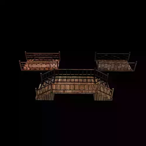 Chinese wooden bridge 3D model