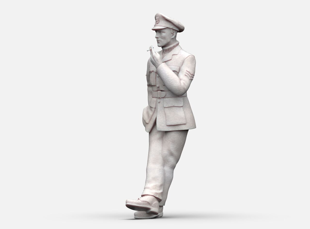 British Pilots and Ground Personnel WW2 3D print model_11