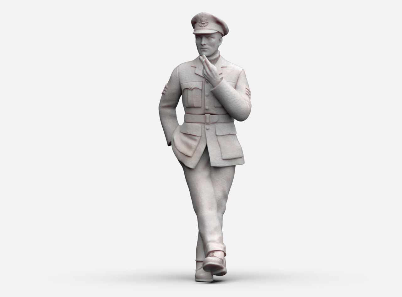 British Pilots and Ground Personnel WW2 3D print model_6