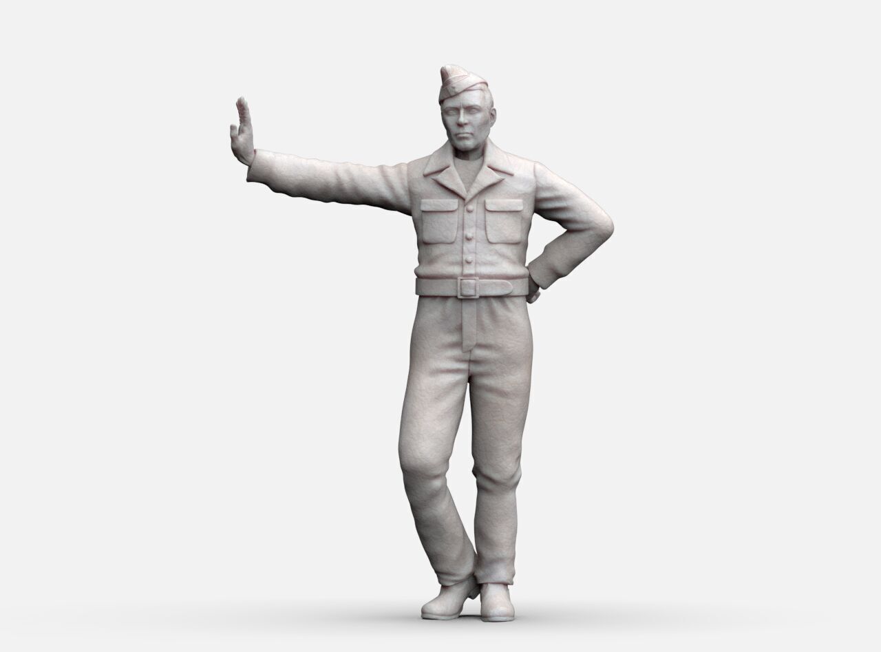 British Pilots and Ground Personnel WW2 3D print model_2