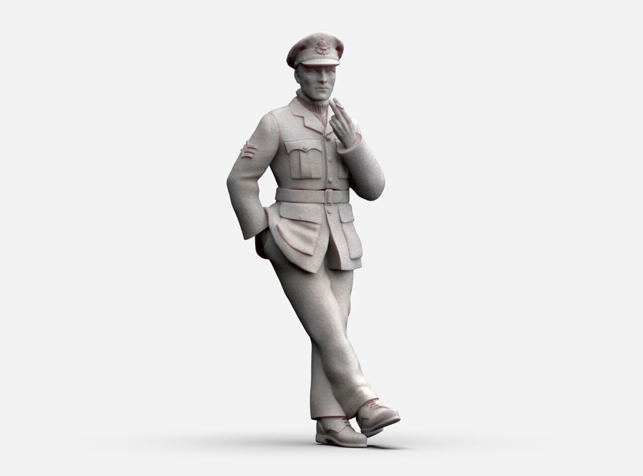 British Pilots and Ground Personnel WW2 3D print model_12