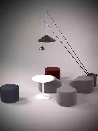 Futuristic Waiting Lounge 3D Model