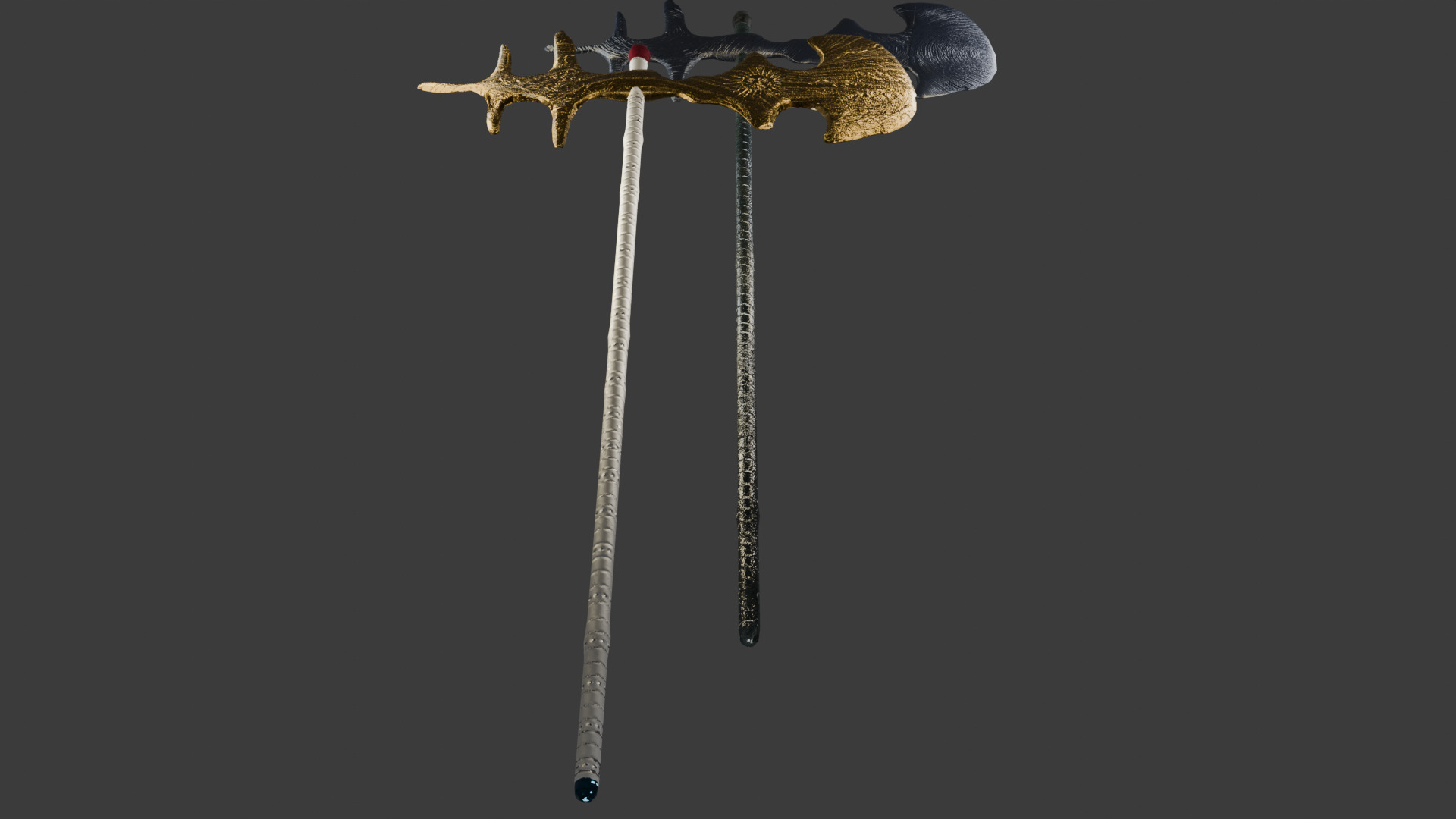 Axe of midnight and Axe of sunlight Low-poly 3D model_2