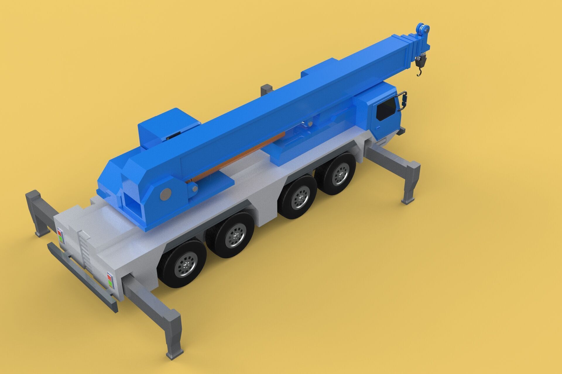 MOBILE CRANE TELESCOPIC ALL-TERRAIN CRAWLER LIFTING JIB TRUCK 3D model_5