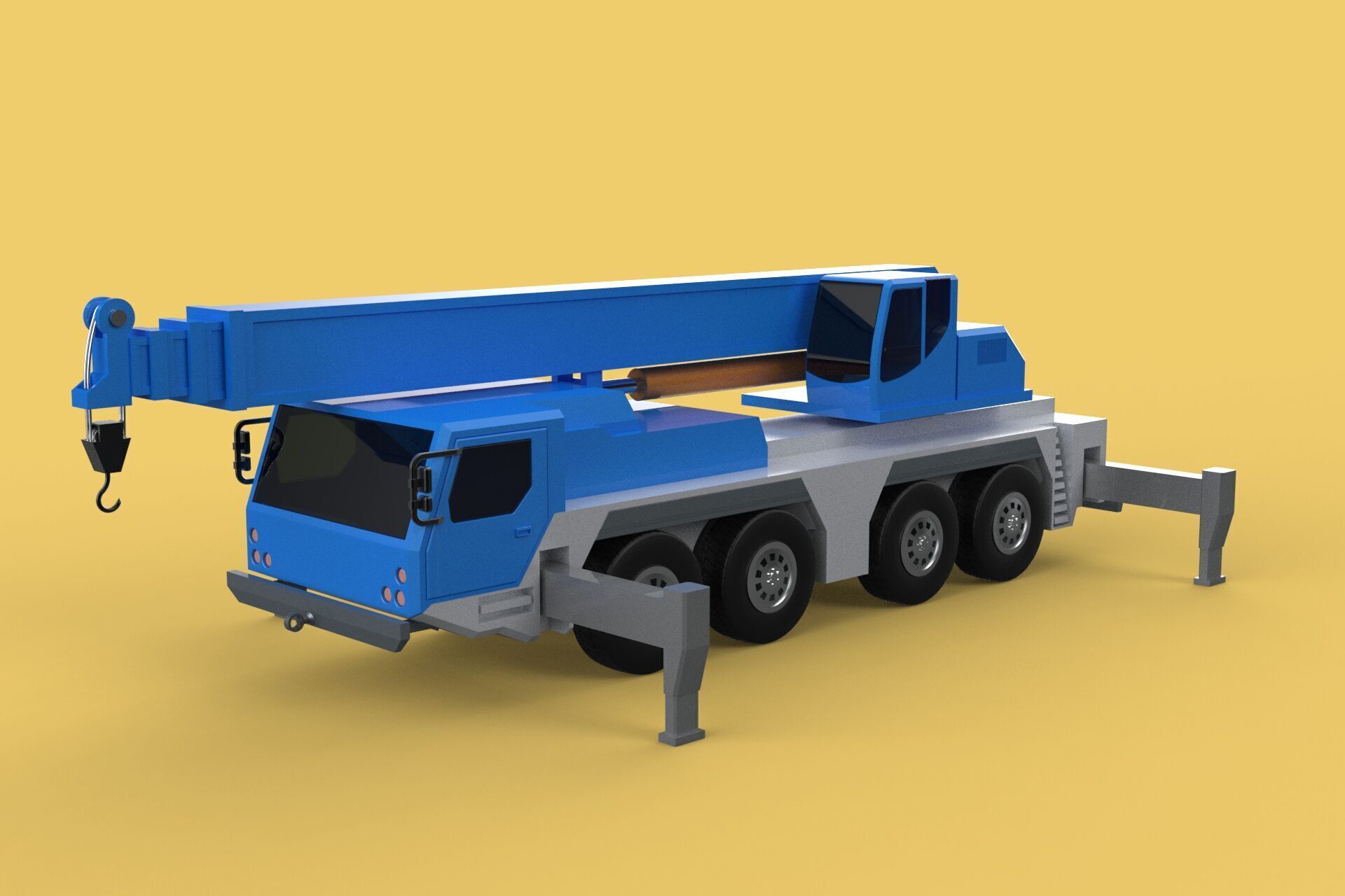 MOBILE CRANE TELESCOPIC ALL-TERRAIN CRAWLER LIFTING JIB TRUCK 3D model_7
