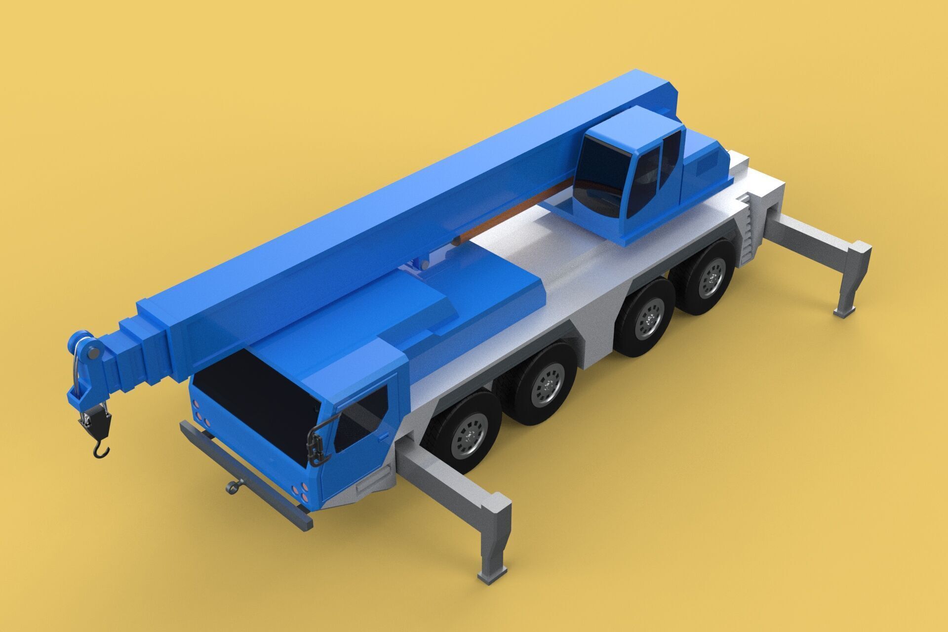 MOBILE CRANE TELESCOPIC ALL-TERRAIN CRAWLER LIFTING JIB TRUCK 3D model_3