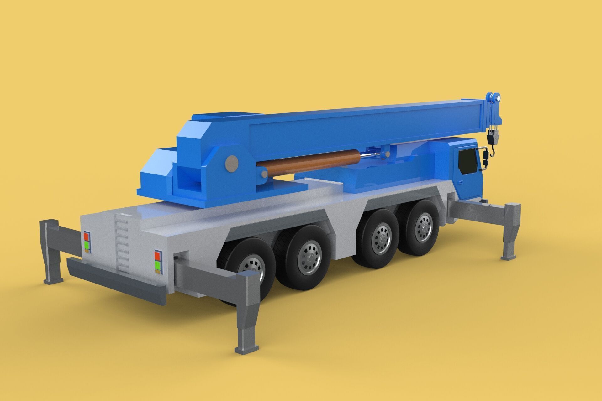 MOBILE CRANE TELESCOPIC ALL-TERRAIN CRAWLER LIFTING JIB TRUCK 3D model_9