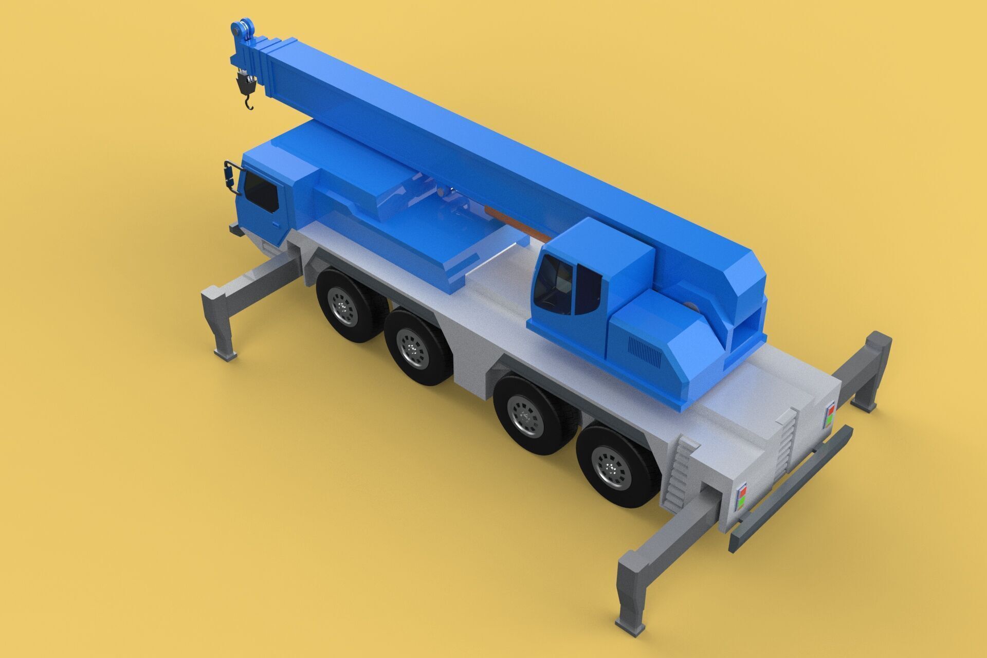 MOBILE CRANE TELESCOPIC ALL-TERRAIN CRAWLER LIFTING JIB TRUCK 3D model_4