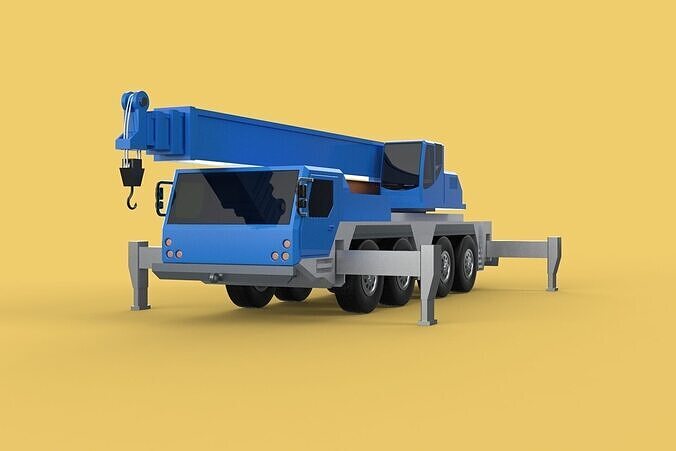 MOBILE CRANE TELESCOPIC ALL-TERRAIN CRAWLER LIFTING JIB TRUCK 3D model