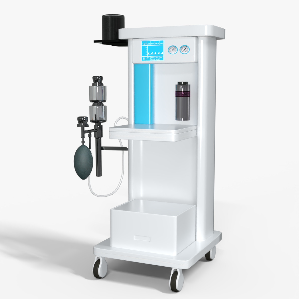 Anesthesia Machine Medical Low-poly 3D model_5