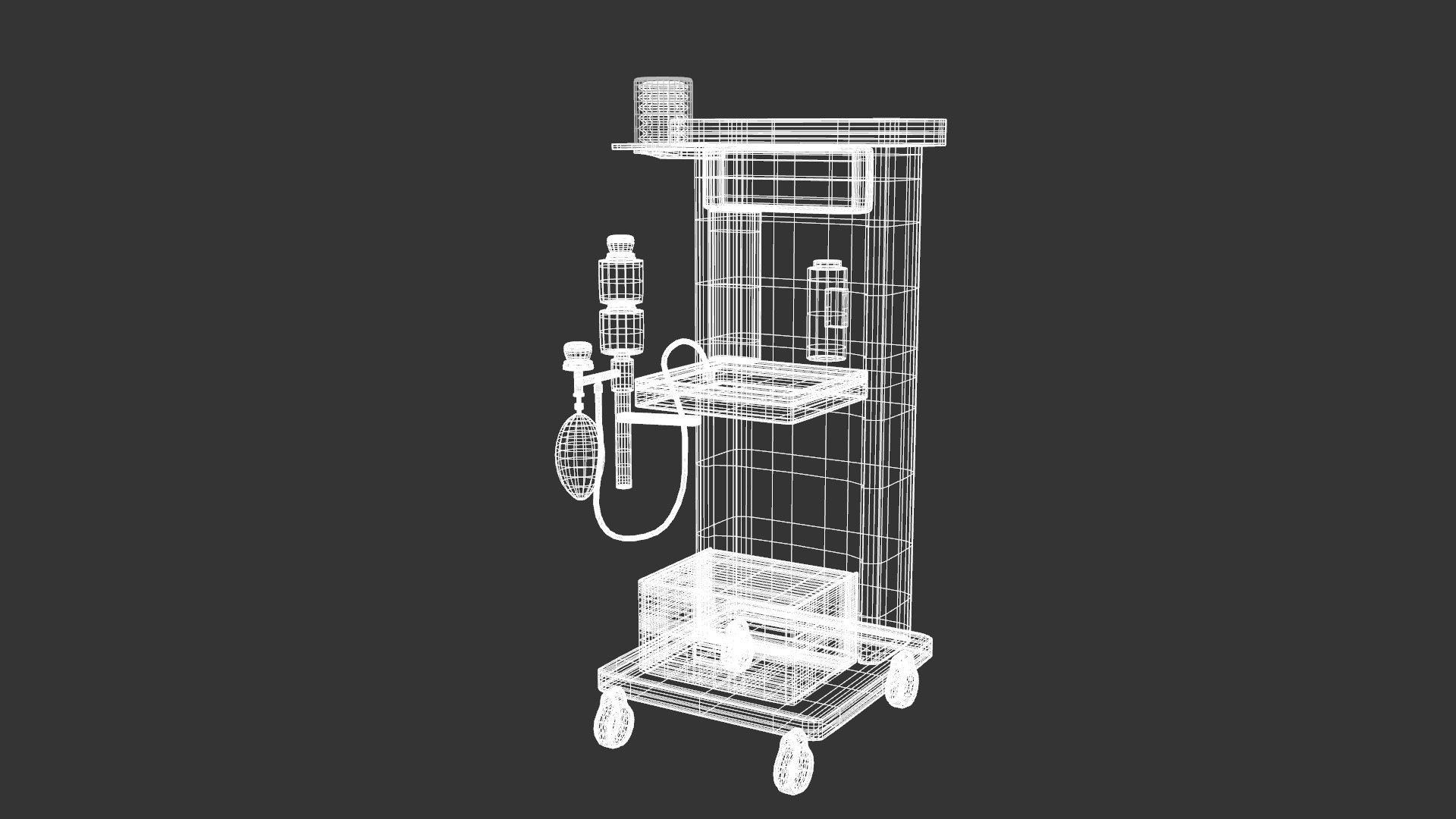 Anesthesia Machine Medical Low-poly 3D model_11